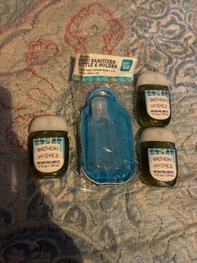 PocketBac 'Birthday Wishes' Hand Sanitizers with Blue Silicone Holder